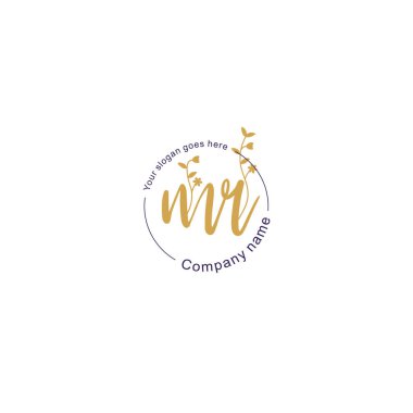 Botanik ve Geometrik Tasarımlı Çiçeksel Logo MR