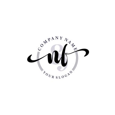 Markalaşma ve İşletme İçin Modern NF El Yazısı Logosu Koleksiyonu