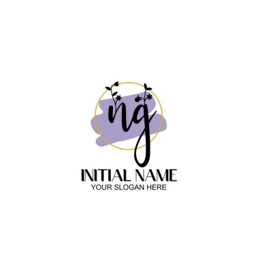 Botanik ve Geometrik Tasarımlı Çiçeksel Logo NG
