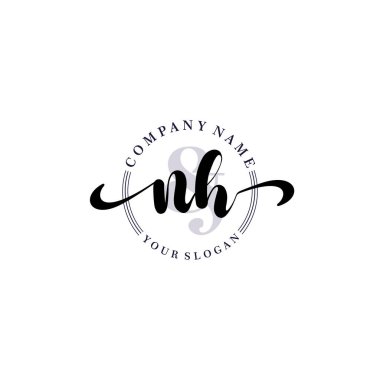 Markalaşma ve İşletme İçin Modern NH El Yazısı Logosu Koleksiyonu