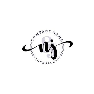 Markalaşma ve İşletme İçin Modern NJ El Yazısı Logosu Koleksiyonu