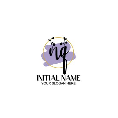 Botanik ve Geometrik Tasarımlı Çiçeksel Logo NQ