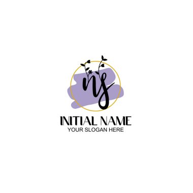 Botanik ve Geometrik Tasarımlı Çiçek Baş Logosu NS