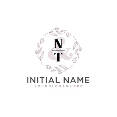 Botanik ve Geometrik Tasarımlı Çiçek Baş Logosu NT