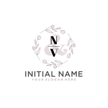 Botanik ve Geometrik Tasarımlı Çiçek Baş Logosu NV