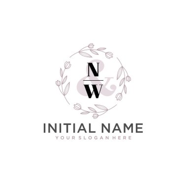 Botanik ve Geometrik Tasarımlı Çiçek Baş Logosu NW