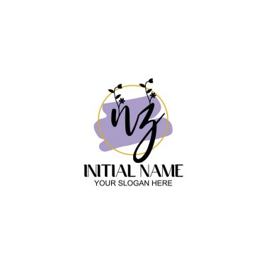 Botanik ve Geometrik Tasarımlı Çiçek Baş Logosu NZ