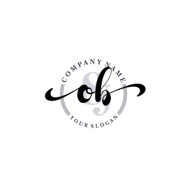 Markalaşma ve İşletme için Modern OB El Yazısı Logosu Koleksiyonu