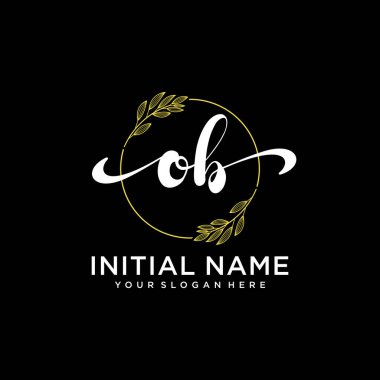 Markalaşma ve İşletme için Modern OB El Yazısı Logosu Koleksiyonu