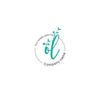 Botanik ve Geometrik Tasarımlı Çiçeksel Logo OL