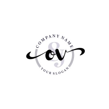 Markalaşma ve İşletme İçin Modern OV El Yazısı Logosu Koleksiyonu