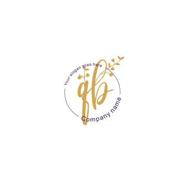Botanik ve Geometrik Tasarımlı Çiçeksel Logo QB