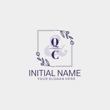Botanik ve Geometrik Tasarımlı Çiçek Baş Logosu QC