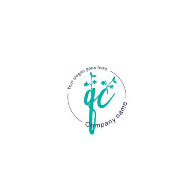 Botanik ve Geometrik Tasarımlı Çiçek Baş Logosu QC