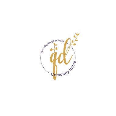 Botanik ve Geometrik Tasarımlı Çiçeksel Logo QD