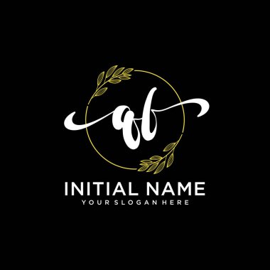 Markalaşma ve İşletme İçin Modern QF El Yazısı Logosu Koleksiyonu