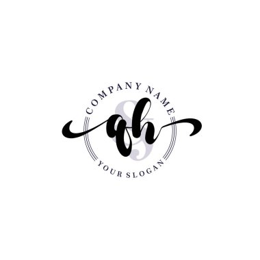 Markalaşma ve İşletme İçin Modern QH El Yazısı Logosu Koleksiyonu