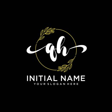 Markalaşma ve İşletme İçin Modern QH El Yazısı Logosu Koleksiyonu