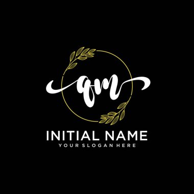 Markalaşma ve İşletme İçin Modern QM El Yazısı Logosu Koleksiyonu