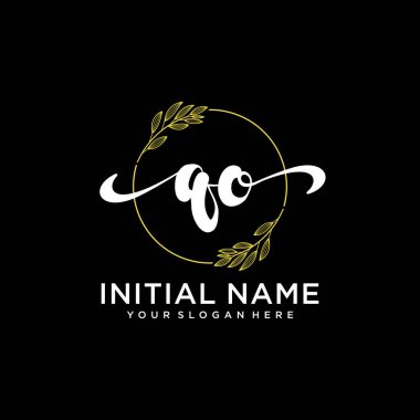 Markalaşma ve İşletme için Modern QO El Yazısı Logosu Koleksiyonu