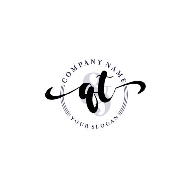 Markalaşma ve İşletme İçin Modern QT El Yazısı Logosu Koleksiyonu