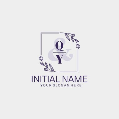 Botanik ve Geometrik Tasarımlı Çiçek Baş Logosu QY