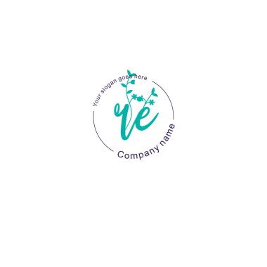 Botanik ve Geometrik Tasarımlı Çiçek Baş Logosu RE