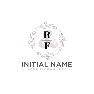 Botanik ve Geometrik Tasarımlı Çiçeksel Logo RF