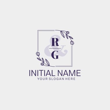 Botanik ve Geometrik Tasarımlı Çiçeksel Logo RG