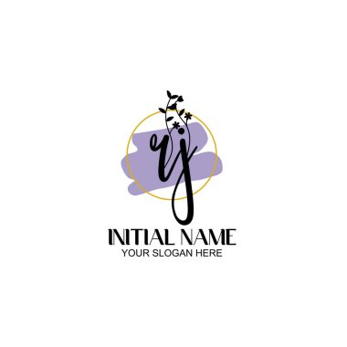Botanik ve Geometrik Tasarımlı Çiçek Baş Logosu RJ