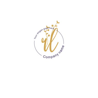 Botanik ve Geometrik Tasarımlı Çiçek Baş Logosu RL