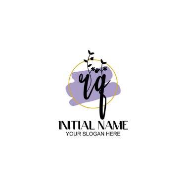 Botanik ve Geometrik Tasarımlı Çiçek Baş Logosu RQ