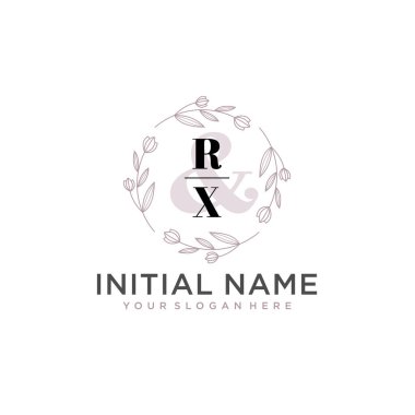 Botanik ve Geometrik Tasarımlı Çiçeksel Logo RX