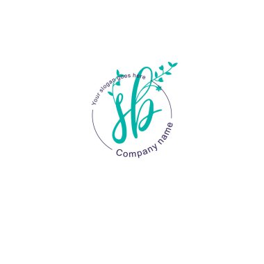 Botanik ve Geometrik Tasarımlı Çiçek Baş Logosu SB