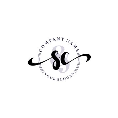 Markalaşma ve İşletme İçin Modern SC El Yazısı Logosu Koleksiyonu