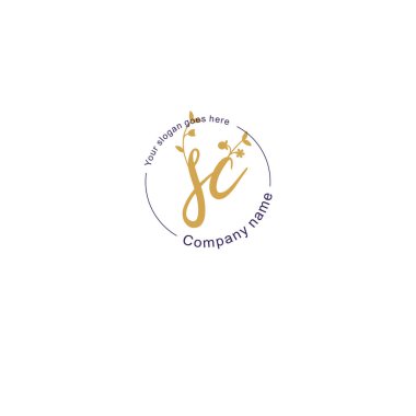 Botanik ve Geometrik Tasarımlı Çiçek Baş Logosu SC