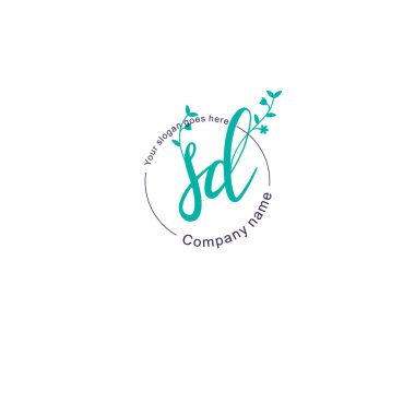 Botanik ve Geometrik Tasarımlı Çiçek Baş Logosu SD