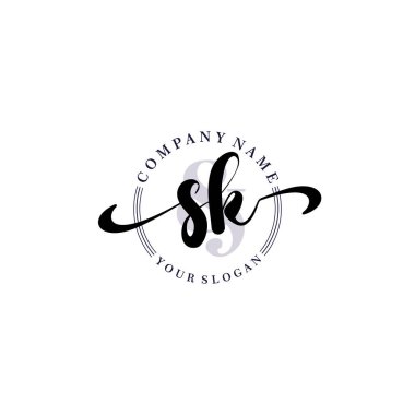 Markalaşma ve İşletme İçin Modern SK El Yazısı Logosu Koleksiyonu