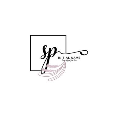 Geometrik Çerçeveli El Yazısı Çiçek Baş Logosu SP