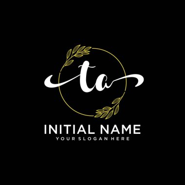 Markalaşma ve İşletme için Modern TA El yazısı Logosu Koleksiyonu
