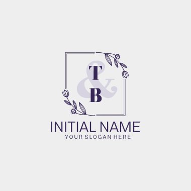 Botanik ve Geometrik Tasarımlı Çiçek Baş Logosu TB