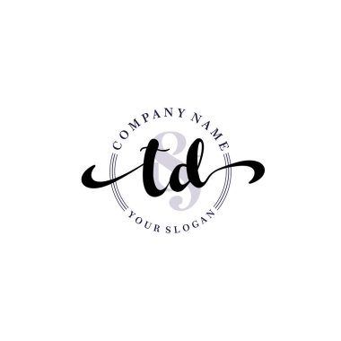 Markalaşma ve İşletme İçin Modern TD El Yazısı Logosu Koleksiyonu