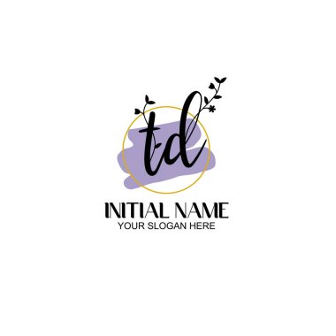 Botanik ve Geometrik Tasarımlı Çiçek Baş Logosu TD