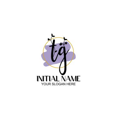 Botanik ve Geometrik Tasarımlı Çiçek Baş Logosu TG