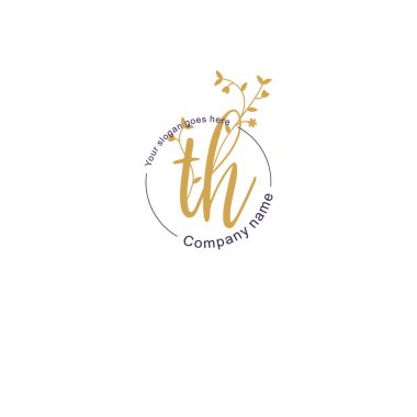 Botanik ve Geometrik Tasarımlı Çiçek Baş Logosu TH