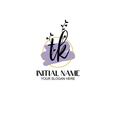 Botanik ve Geometrik Tasarımlı Çiçek Baş Logosu TK