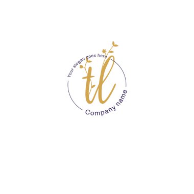 Botanik ve Geometrik Tasarımlı Çiçeksel Logo TL