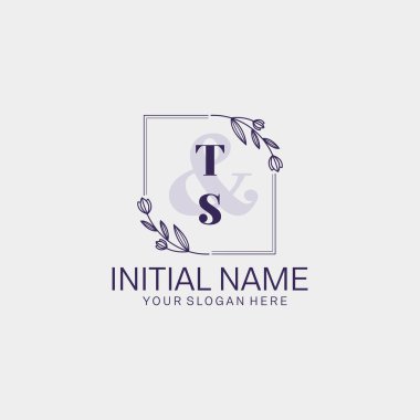 Botanik ve Geometrik Tasarımlı Çiçek Baş Logosu TS