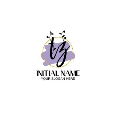 Botanik ve Geometrik Tasarımlı Çiçek Baş Logosu TZ