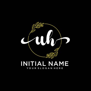 Markalaşma ve İşletme için Modern UH El Yazısı Logosu Koleksiyonu